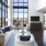 a living room with a large window
