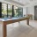 a pool table in a room