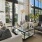 a living room with a glass door