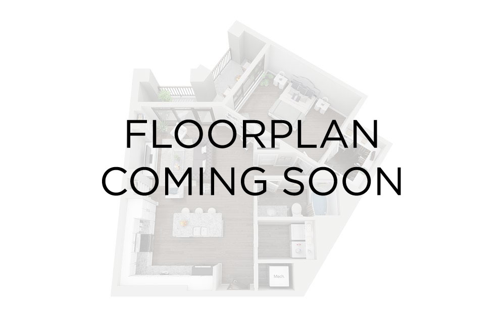 A2b - 1 bedroom floor plan layout with 1 bathroom and 796 square feet
